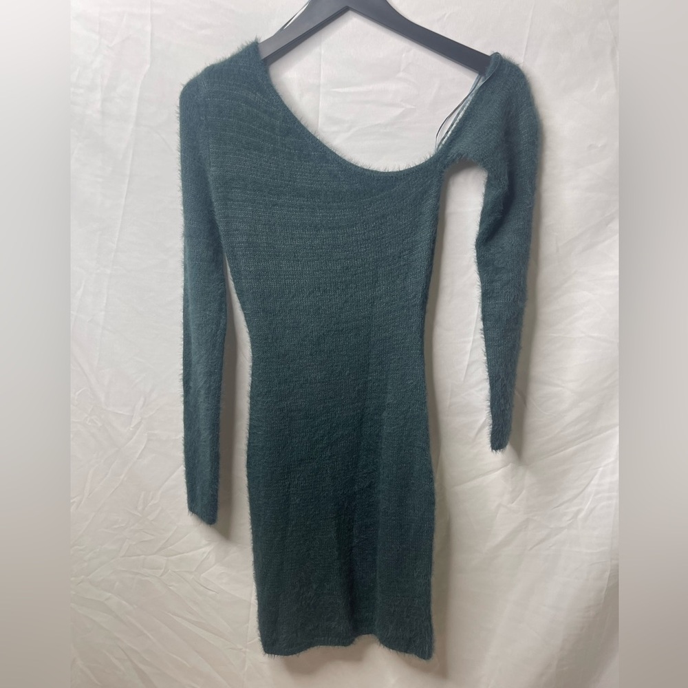 Fuzzy one shoulder dress NWT fashionnova